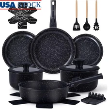 21pcs Nonstick Ceramic Cookware Set Dishwasher Safe Stackable Induction Safe New