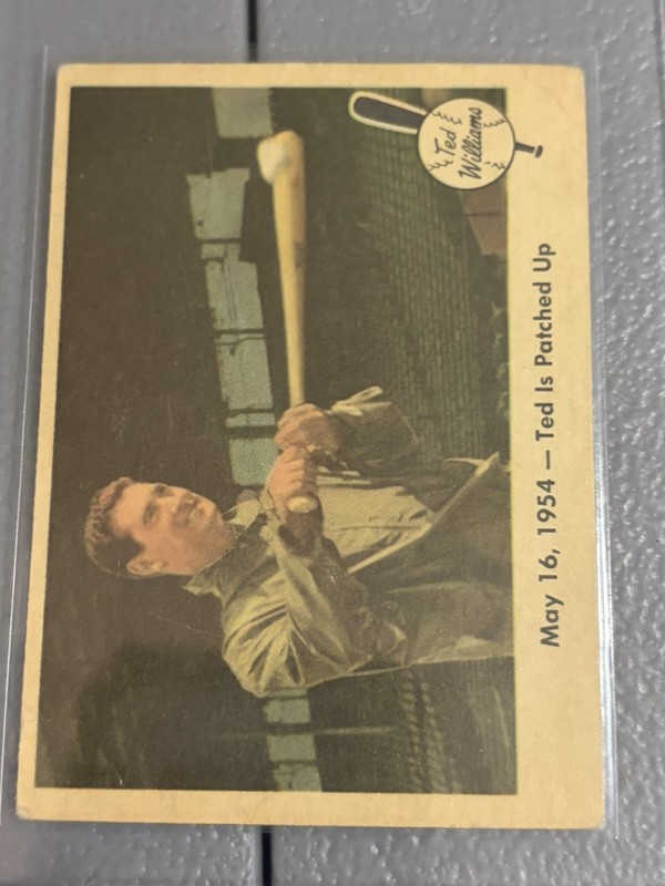 1959 Fleer - Ted Williams #51-1954-Ted is Patched Up-Crease-vg-nice eye appeal