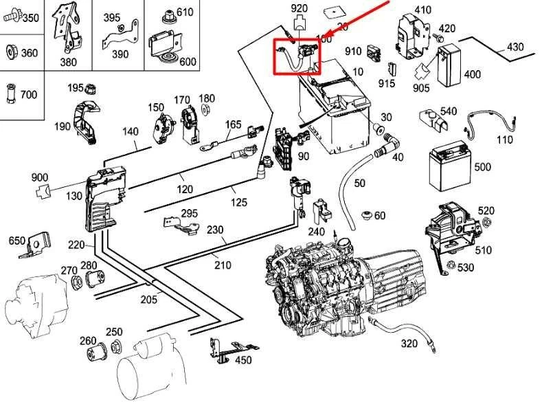 Cable de batería negativo Mercedes-Benz E350 2010-15 4Matic con sensor 000-905-00-54 Foto 2 de 4