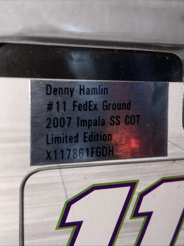 2007 Denny Hamlin #11 FedEx Ground NASCAR Action 1/64 Scale Diecast Hood Open HO - Picture 3 of 4