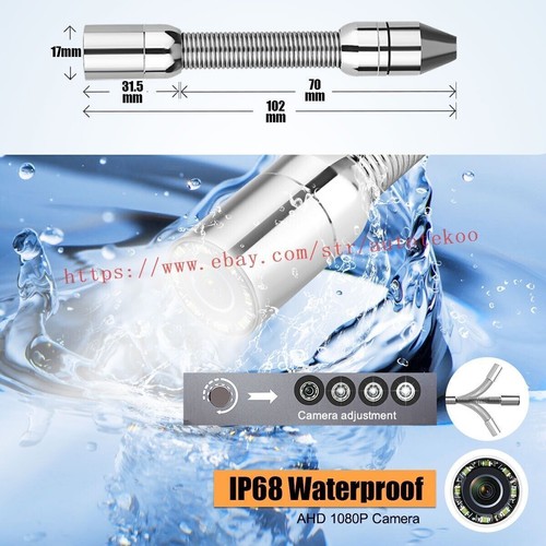 1080P Pipe Inspection Camera DVR Endoscope Video Sewer Drain Cleaner Waterproof - Picture 12 of 17