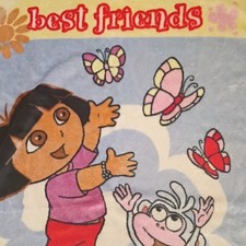 Nick Jr Dora the Explorer Boots Blanket 30x43 Multicolor Acrylic TV Theme