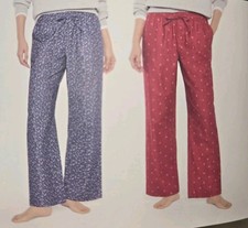 Gap Women  s 2-Pack Relaxed Fit Cotton PJ Pants, Navy, Red Size Women L
