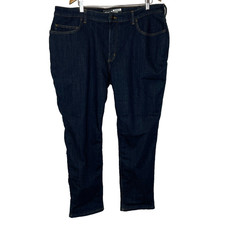 Women's 18 Carhartt Rugged Flex Fleece Lined Dark Wash Relaxed Jeans NEW