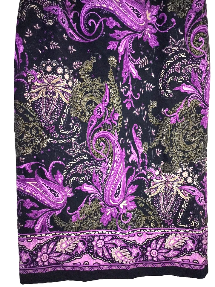 Briggs New York Womens Pencil Skirt Size 14 Multicolor Paisley Floral Suede - Image 3 of 4