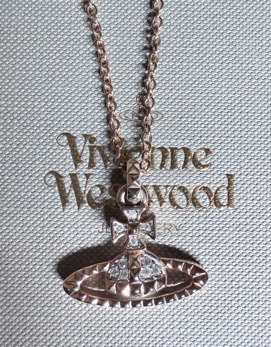 Vivienne Westwood Necklace MAYFAIR BAS RELIEF Orb Pink Gold From