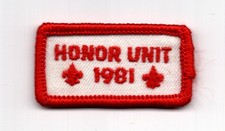 Patch Honor Unit 1981 Award Quality Unit BSA Boy Scouts 2x1"