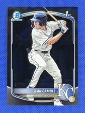 2025 Bowman Draft 1st Chrome Sapphire SEAN GAMBLE Royals BLACK REFRACTOR 01/10