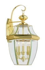 Livex Lighting 2351-02 Monterey Outdoor Wall Light Polished Brass