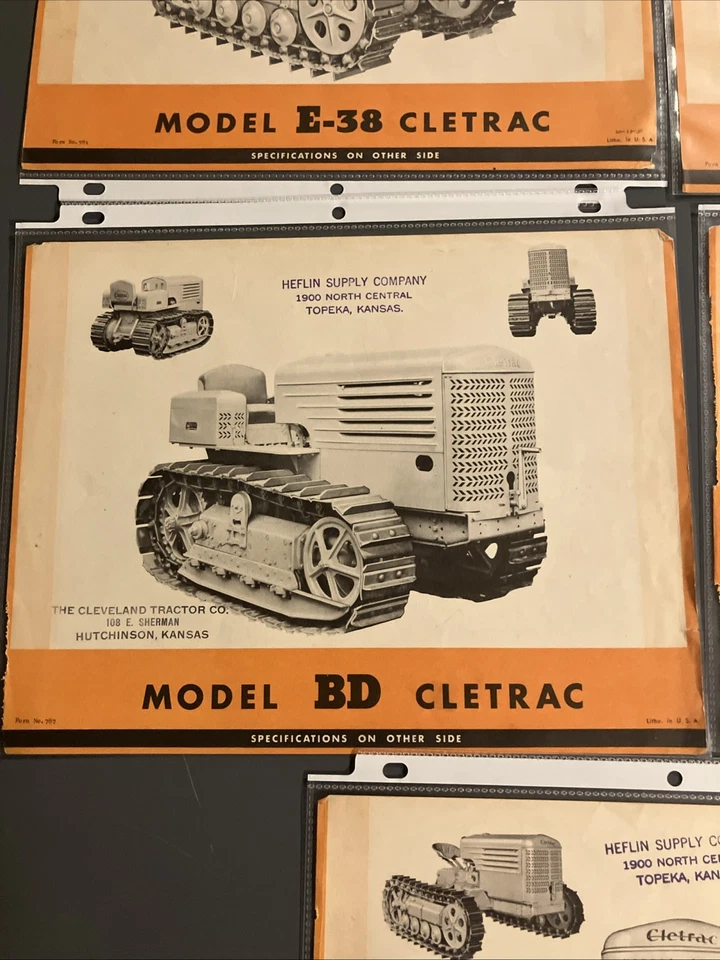 Lote de 5 hojas de especificaciones de venta Cletrac vintage Foto 3 de 4