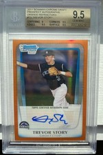 2011 Bowman Chrome Draft Trevor Story Orange Refractor Auto /25 BGS 9.5