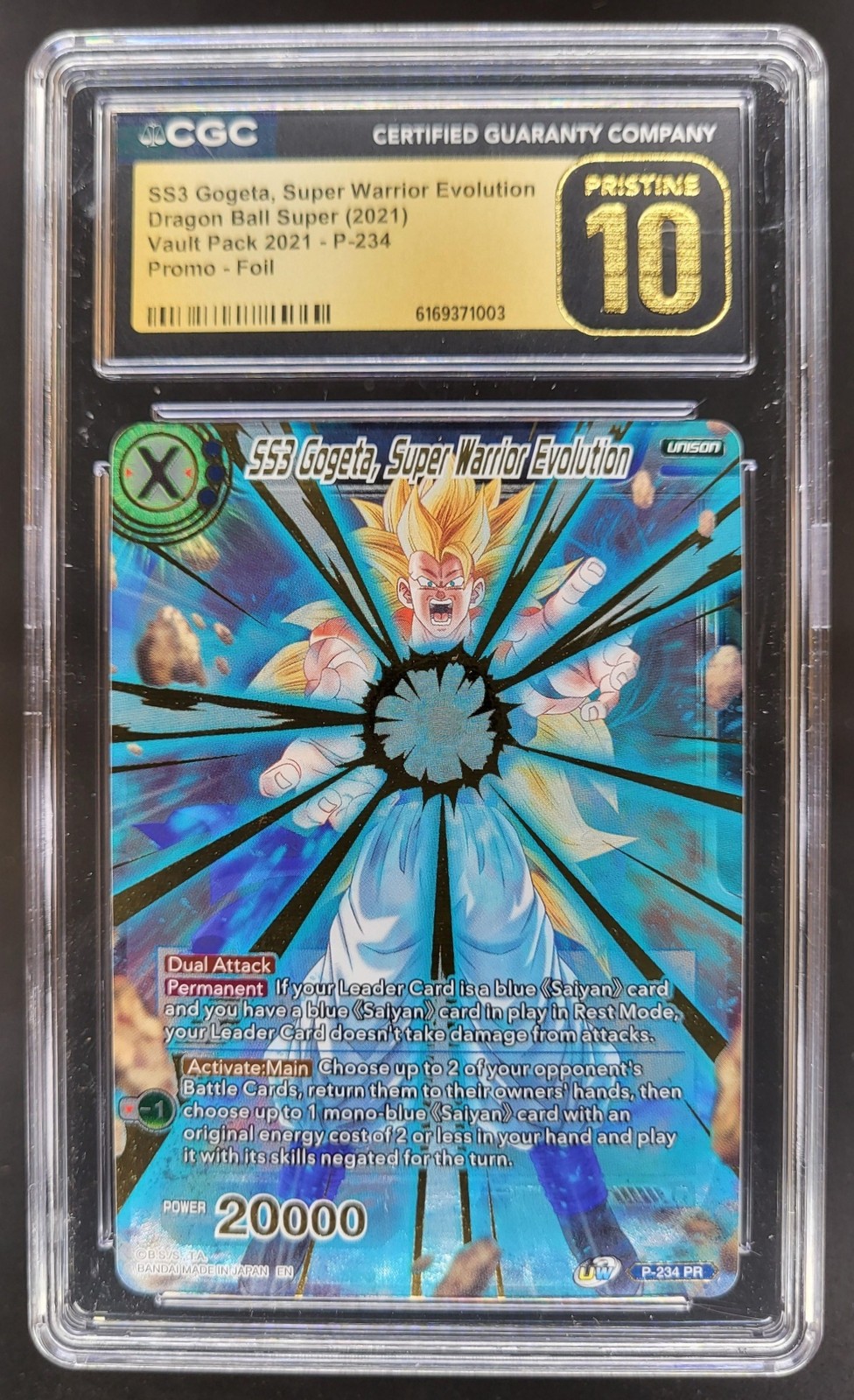 2021 DRAGON BALL SUPER SS3 GOGETA SUPER WARRIOR FOIL PROMO CGC 10 PRISTINE I RC7