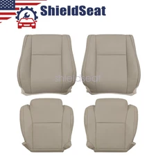 Driver & Passenger Bottom & Top Leather Seat Cover Tan Fits 07-13 Toyota Sequoia