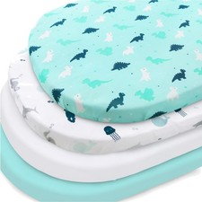 Bassinet Fitted Sheets 4 Pack Compatible with SNOO Smart Sleeper and UPPAbaby...