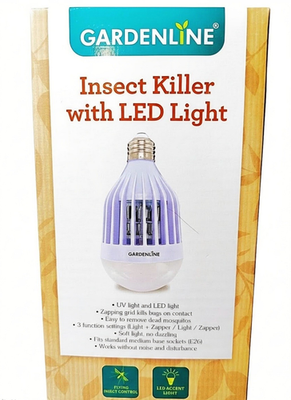 #ad #ad Gardenline Insect Killer LED Light Bulb Bug Zapper Indoor Outdoor White $11.69