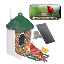 Bird Feeder with Camera AI Identify 2K Live Video Smart Bird Feeder with 