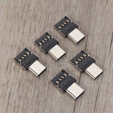 5Pcs USB Type C Adapter for Keyboard Mouse Data Transfer Black