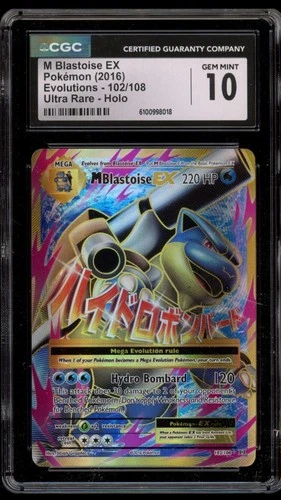 Pokemon M Blastoise EX XY Evolutions Full Art Holo 102 CGC 10 Gem Mint TCG