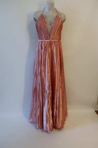 NWT Womens Ieena Mac Duggal Pink Strappy Pleated Plus Size Gown Dress 20 - Picture 1 of 10