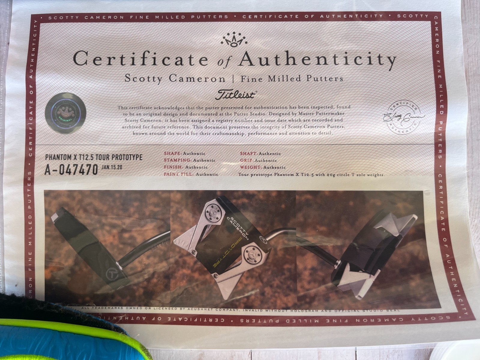 A047470, the certificate in the eBay listing's photos