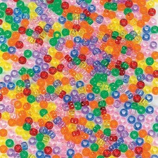 Pony Beads Bulk Assortment - 1 Pound, 2000 See Through Beads - 6mm Size - DIY...