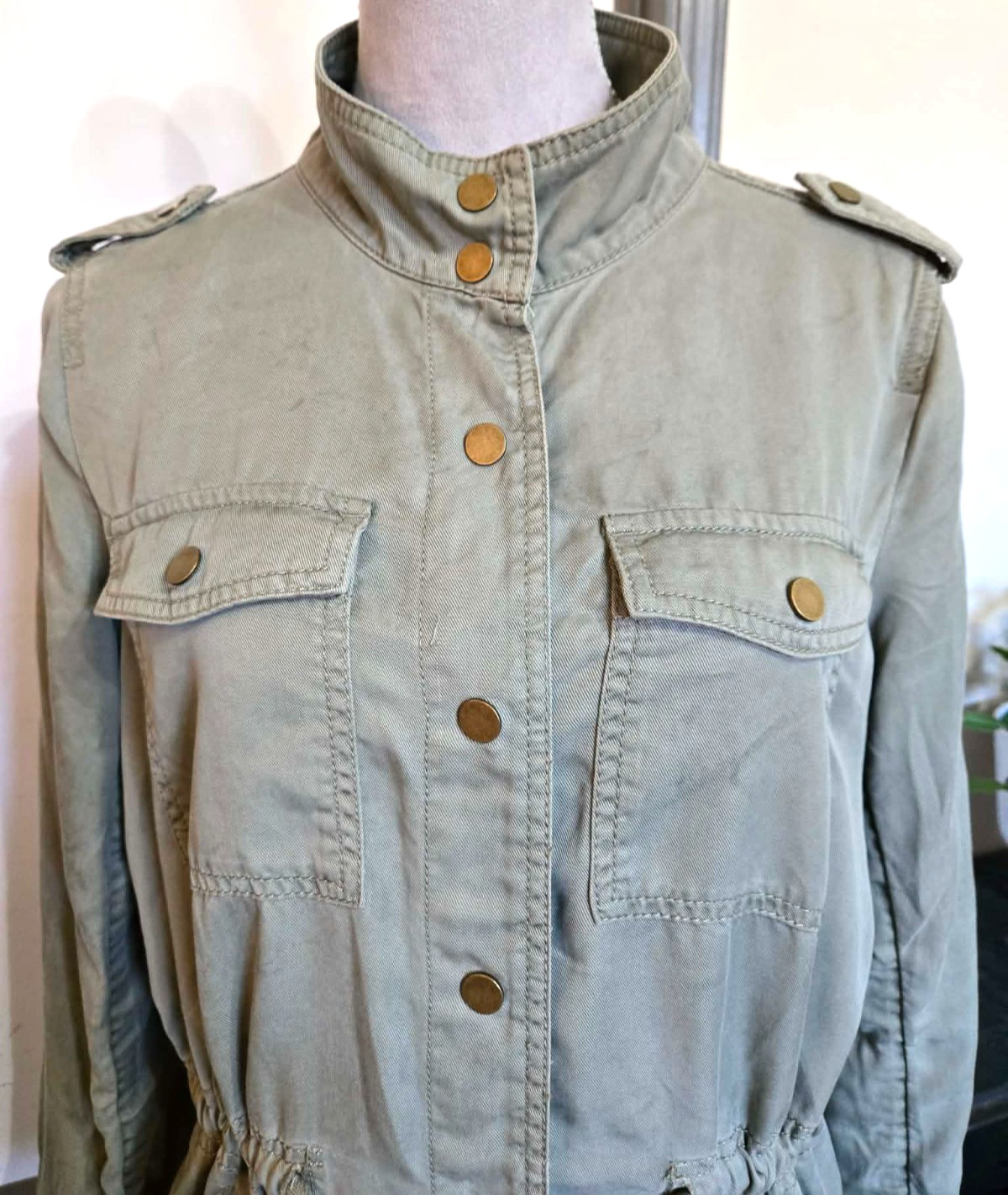 LOFT DRAWSTRING UTILITY JACKET Women's Small Green New without Tags B700