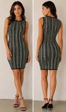 Rachel Roy Dress Sz Medium Bodycon Sleeveless Party Cocktail Thick Knitted
