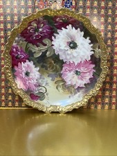 antique hand painted Comte D’Artois Limoges France Large Plate 12"gold trim