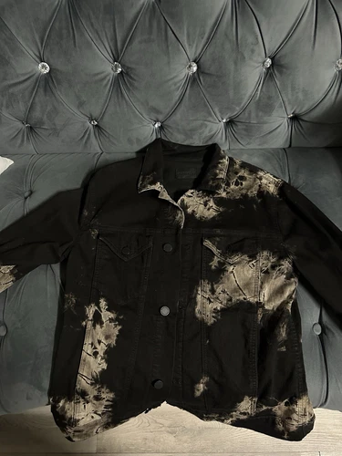 Monfrere Sandstorm Black Acid Wash Denim Jacket Size Small. image 7