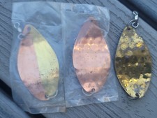 Commercial Coho/Silver Salmon Trolling Spoons (3)pk Fiesty 3 style  Brass Copper