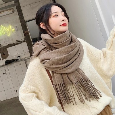Mens Womens Oversize 100% Cashmere Scotland Wool Blanket Shawl Wrap Solid Scarf