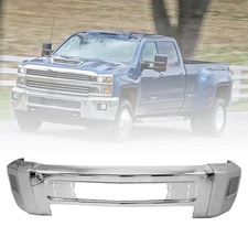Front Bumper for 2015-2019 Chevy Silverado 2500 3500 HD w/ Fog Hole Chrome Steel