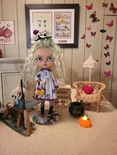 Custum Blythe Fashion OOAK Doll/Witch/Lilith/Comes With Wooden Stand/SALE 