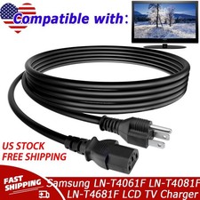 UL 6ft AC Power Cord For Samsung LN-T4061F LN-T4081F LN-T4681F LN-T5281F LCD TV