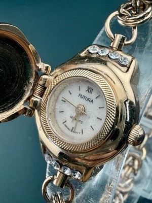 Vintage PEEK-A-BOO FUTURA WATCH GOLD LINK CHAIN BAND For Parts Or Repair H4