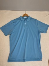 Peter Millar Men's Blue Striped Polo Shirt Short Sleeve XXL