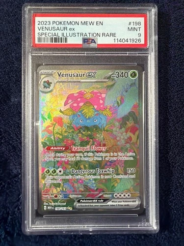 2023 POKEMON MEW EN-151 SPECIAL ILLUSTRATION RARE #198 VENUSAUR EX PSA 9