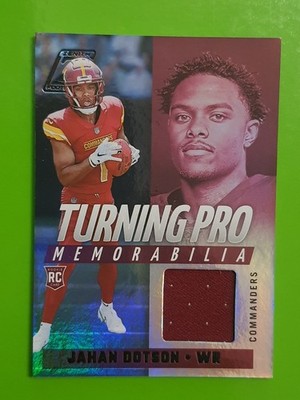 2022 Panini Zenith Turning Pro Memorabilia Jahan Dotson Rookie Commanders