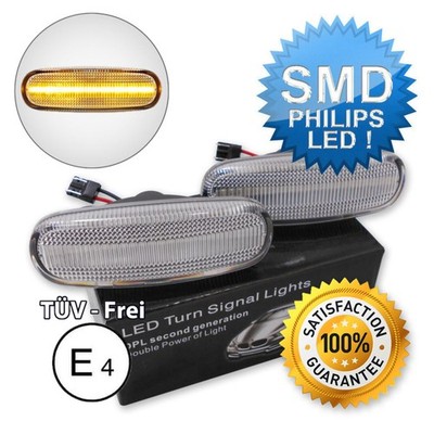 2x LED SEITENBLINKER BLINKER WEISS FÜR FIAT DOBLO FIORINO PANDA GRANDE PUNTO 199