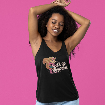 Let's Go Squirrels Ladies Racerback Tank Top Womens Lets Go Girls Squirrel Shirt