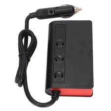 7 in 1 Cigarette Lighter Splitter 180W Car Charger Adapter with 3 sockets 12V/2