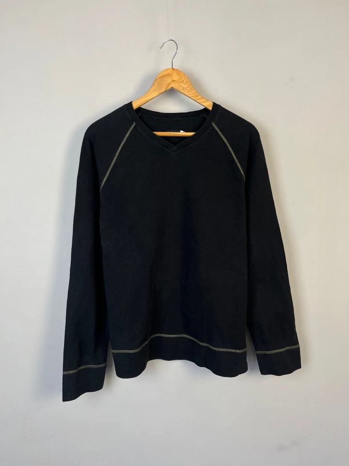 Armani джинсы винтажный мужчин черный выцветший Y2K большой логотип хлопок толстовка размер XL - Изображение 2 из 4