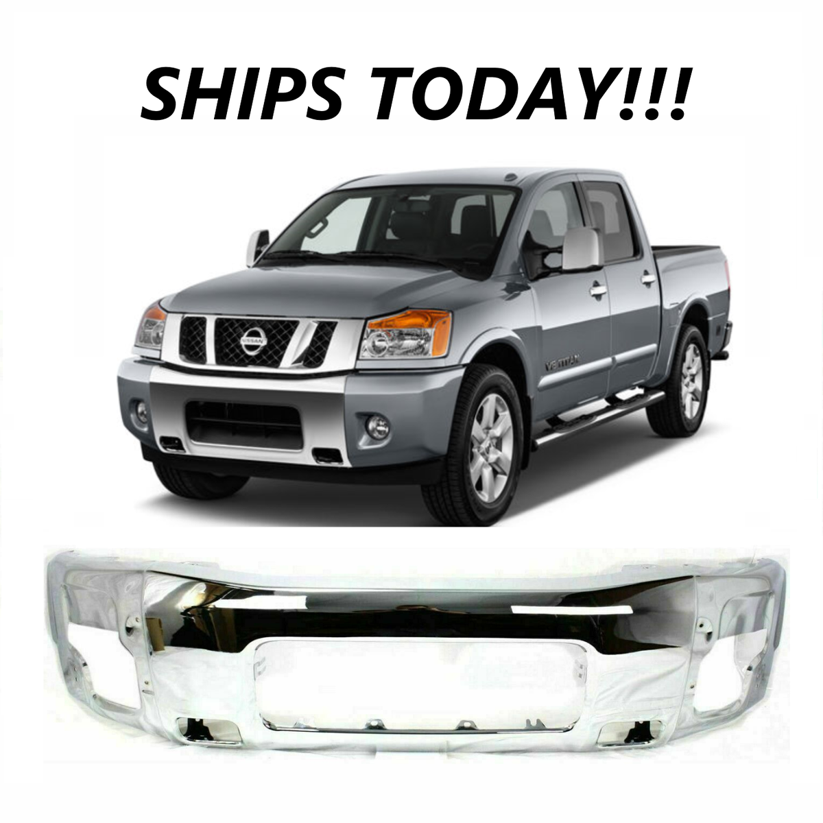 NEW Chrome Front Bumper For 2004-2015 Nissan Titan 2004-2007