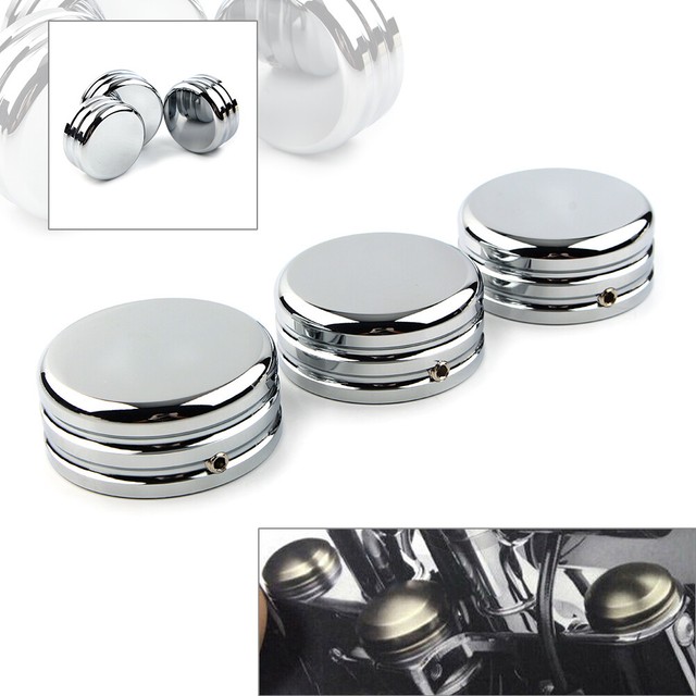 CNC Aluminum Upper Fork Stem Nut Cover Chrome For Harley Dyna Softail