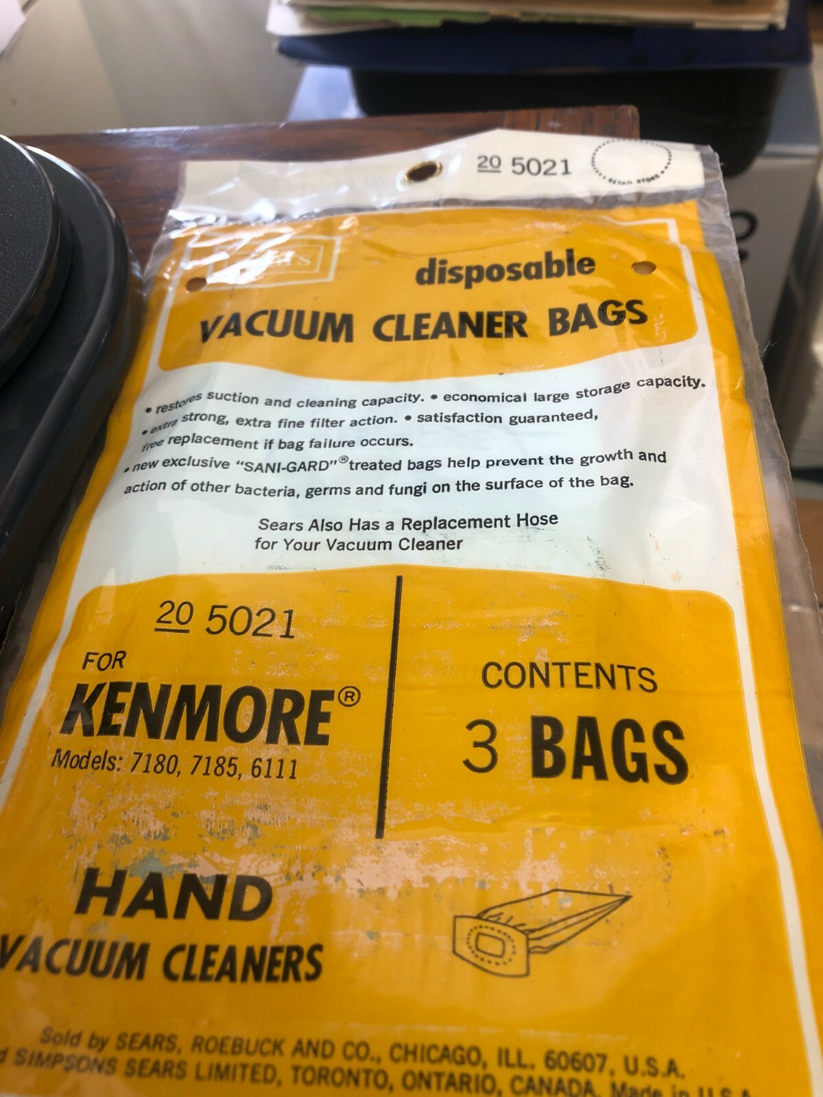 SEARS Kenmore Disposable Canister Vacuum Cleaner Bags 205021 3 BAGS