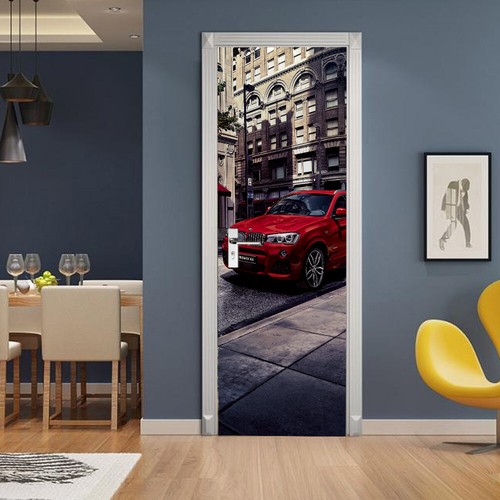 Arte de pared 3D paisaje Eiffel creativo puerta pegatina calcomanía autoadhesiva envoltura mural - Imagen 47 de 54