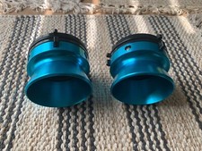 Pair Revox Reel To Reel Tape Recorders Nab Hub Aluminium Blue Adapters 10.5inch