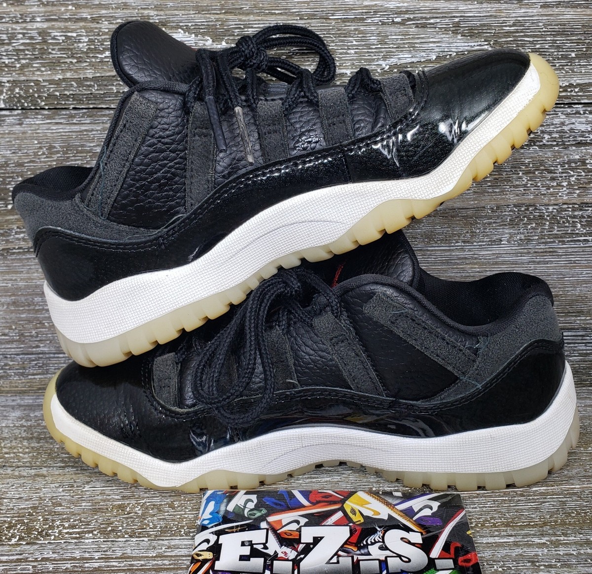 Air Jordan 11 Retro Low 72-10 Nike Black Leather 505835-001 Youth