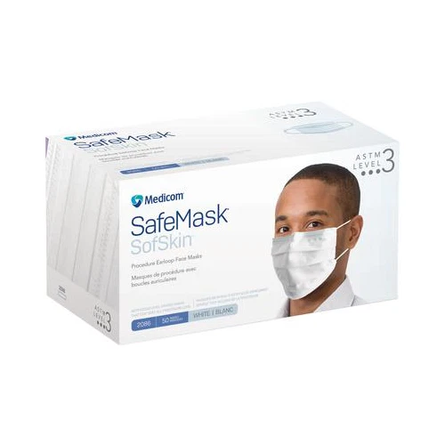 Medicom 2086 SafeMask SofSkin Earloop Face Masks ASTM Level 3 White 50/Pk
Opens in a new window or t
