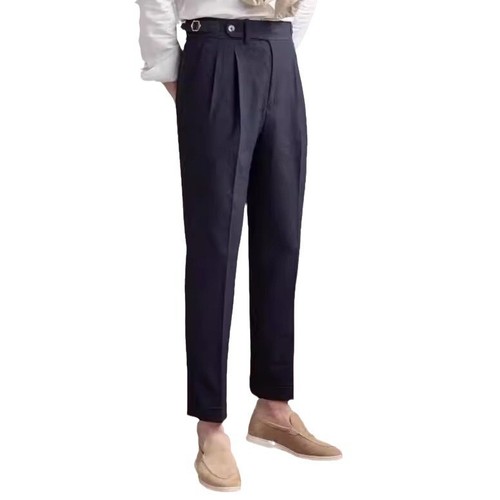 Summer Men's Naples Mid-high Waist Straight Casual Dress Pants British Trousers - Bild 3 von 21